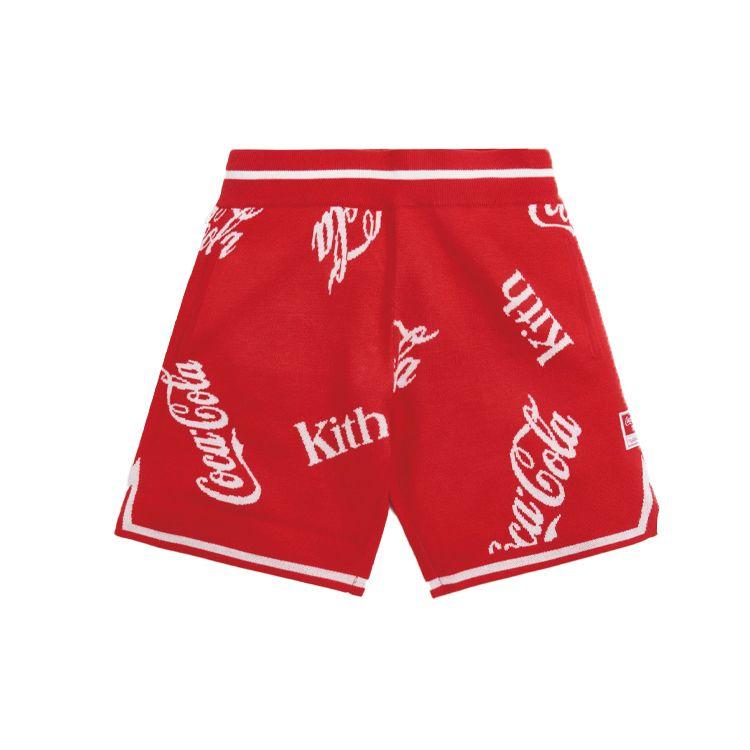 Kith X Coca-Cola X Mitchell & Ness Coke Logo Short Red Unisex Bottoms MNSHORKM19025-CREA
