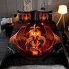 Ice And Fire Riding Horse Duvet Cover Set King SizeFlame Horsing Bedding SetWestern Cowboy Exotic Farmhouse Comforter Cover