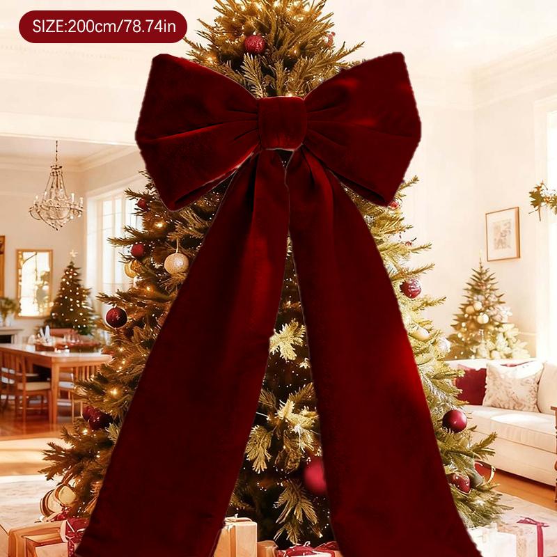 Large Velvet Christmas Bows (6 Ft) — Large Bows For Christmas Tree Topper, Wreaths, Mantle, Front Door