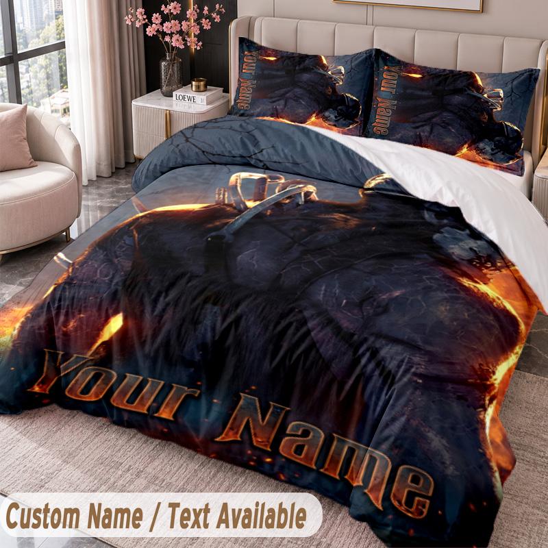 Custom Name Text 3Pcs Bedding Set Dead by Daylight Duvet Cover And Two Pillowcases