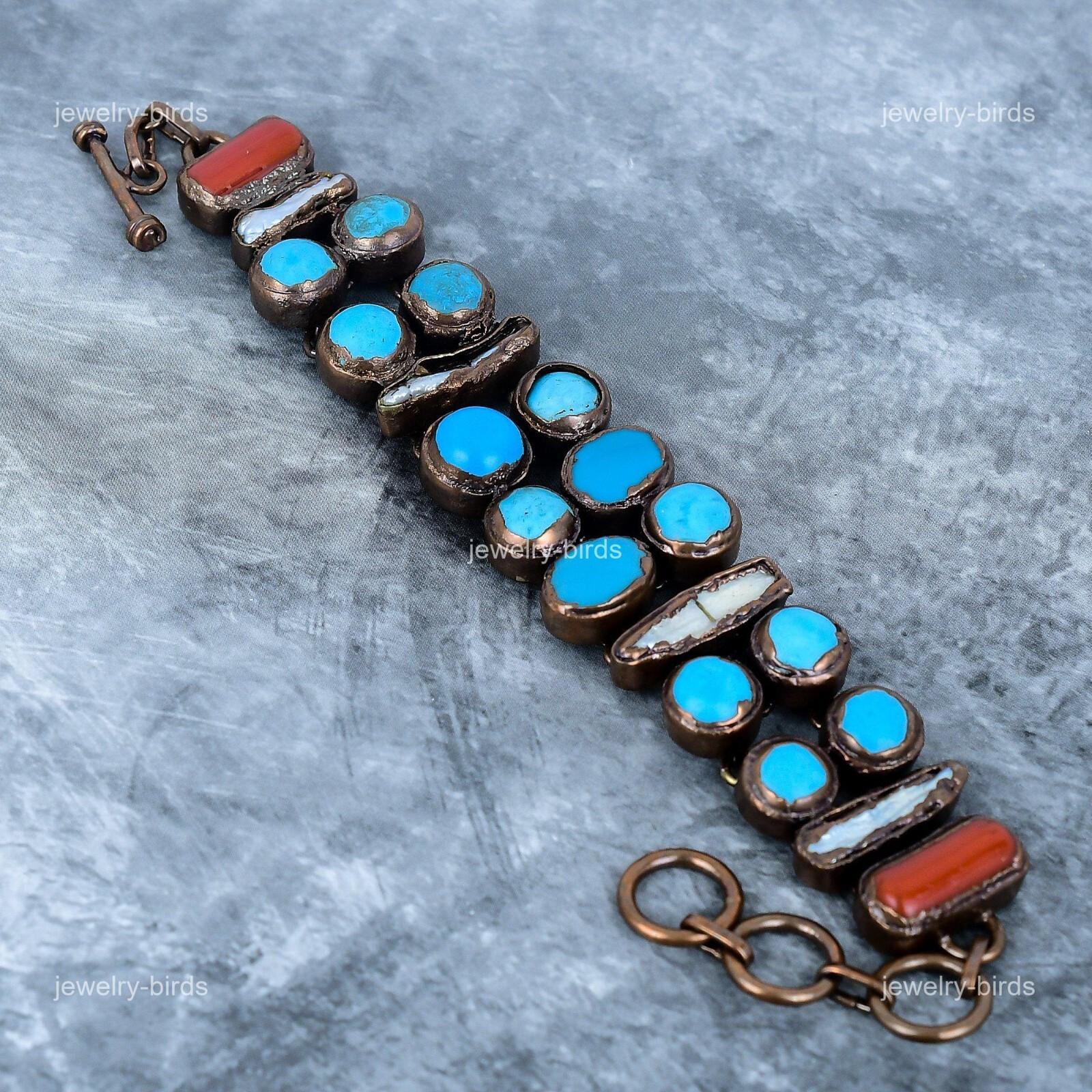 

Бирюза Спящей Красавицы Драгоценный Камень Медь Гальванопластика Новый Браслет Дружбы VP-123