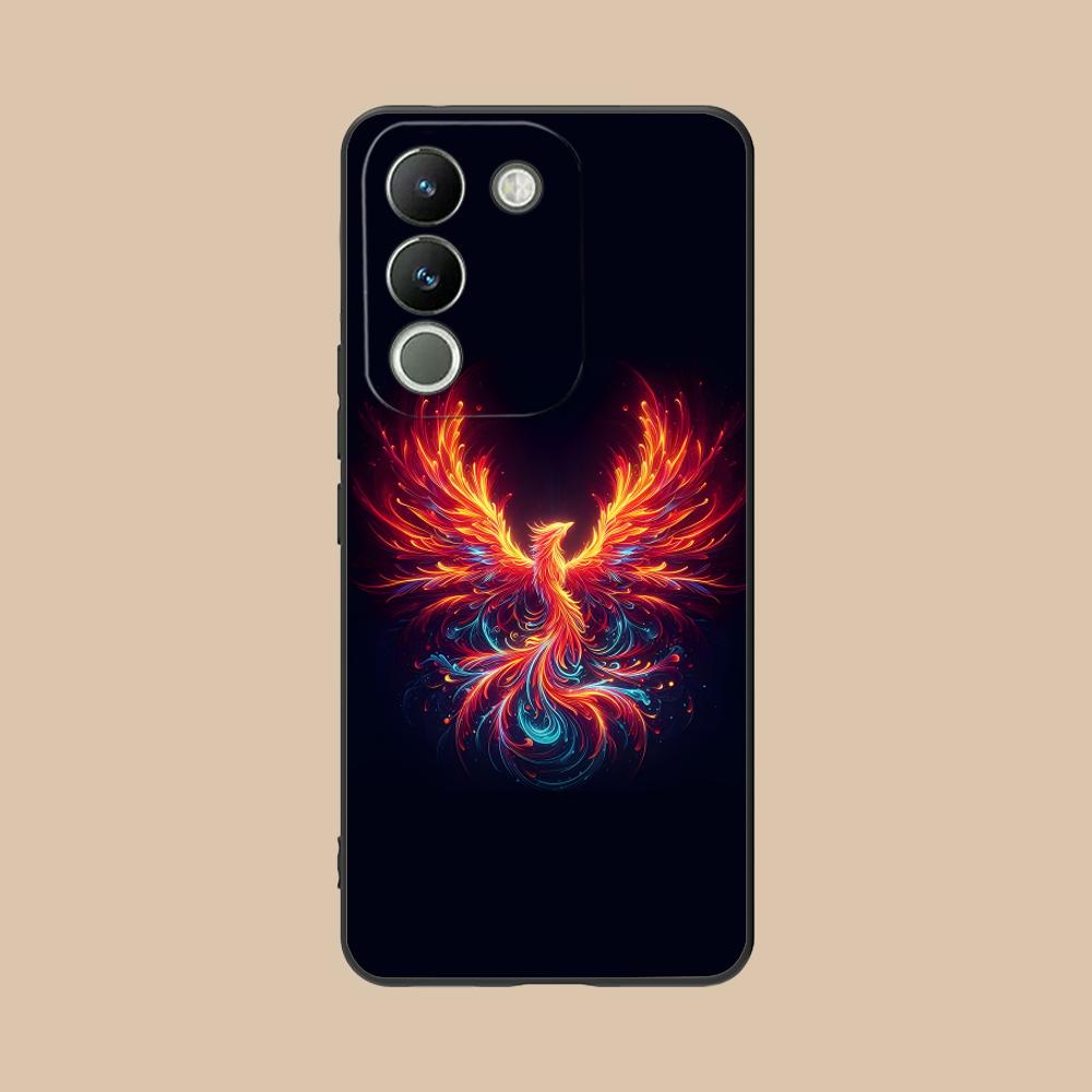 Luxury Phoenix Mobile Cell Phone Case for VIVO V60 V50 V40 V30 V29 V27 V25 V23 Pro Lite 5G Colorful Printing Cover Cover Luxury