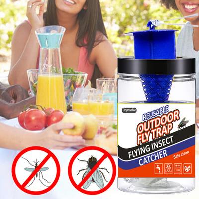 Wiederverwendbares Fliegenfallenglas für Zuhause, drinnen und draußen, große Kapazität, transparent, tragbar, leicht, langlebige Fliegenköder-Fängerflasche