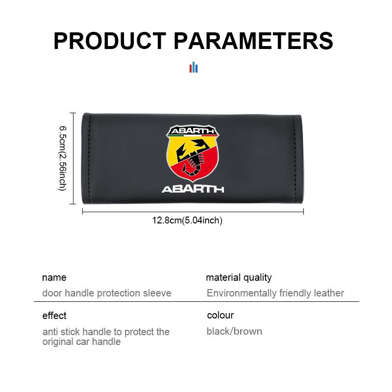 Car Door Pull Handle Cover Non-slip Leather Protective Case For Abarth Freemont Strada 500x Grande Punto Ducato Stilo Palio