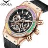 Luxury Men Watch Casual Colored Diamond Luminous Calendar Quartz Watch Waterproof Watch Men Chronograph Wristwatch Clock