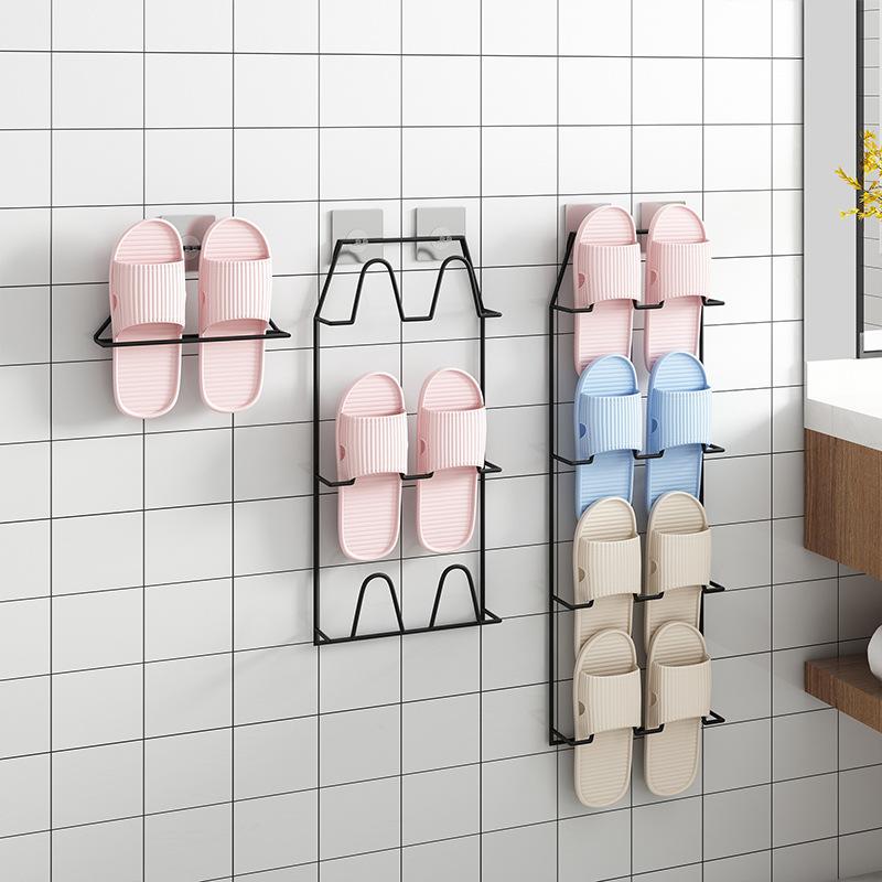 Bathroom Slipper Rack Wall-mounted Wall-mounted Toilet Shoe Storage Hanging Toilet Non-perforated Shoe Rack Shelf