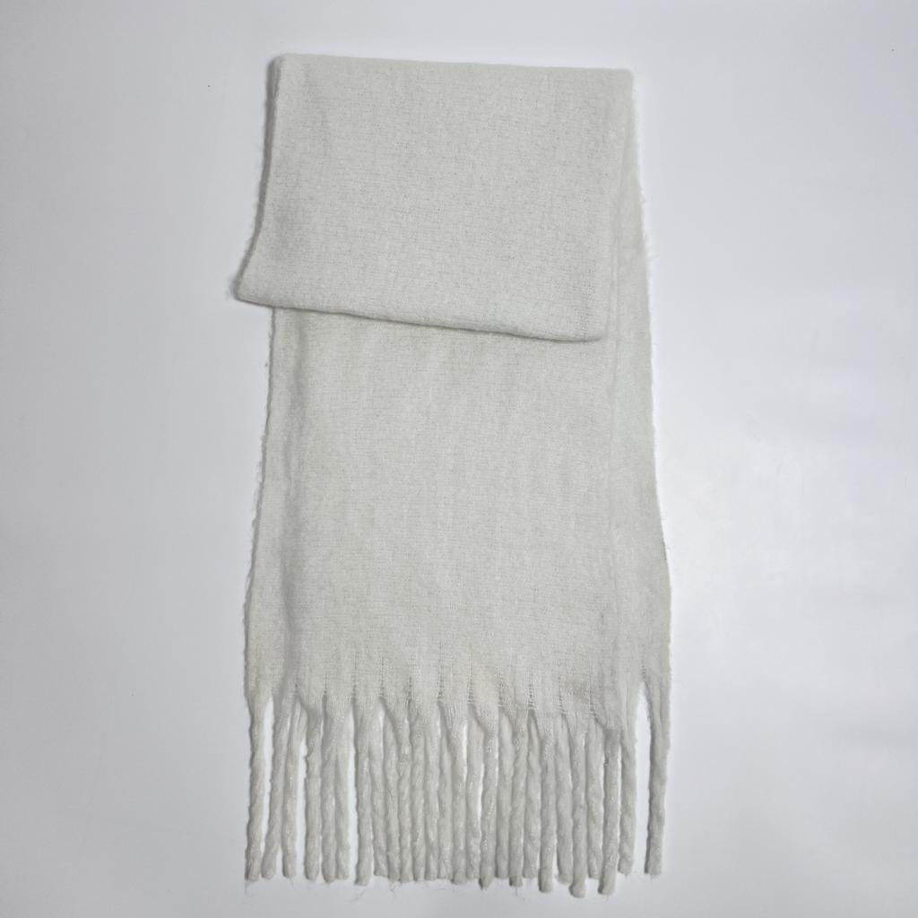 Versatile mohair solid color scarf women's winter thickening simple warmth enlarged shawl scarf