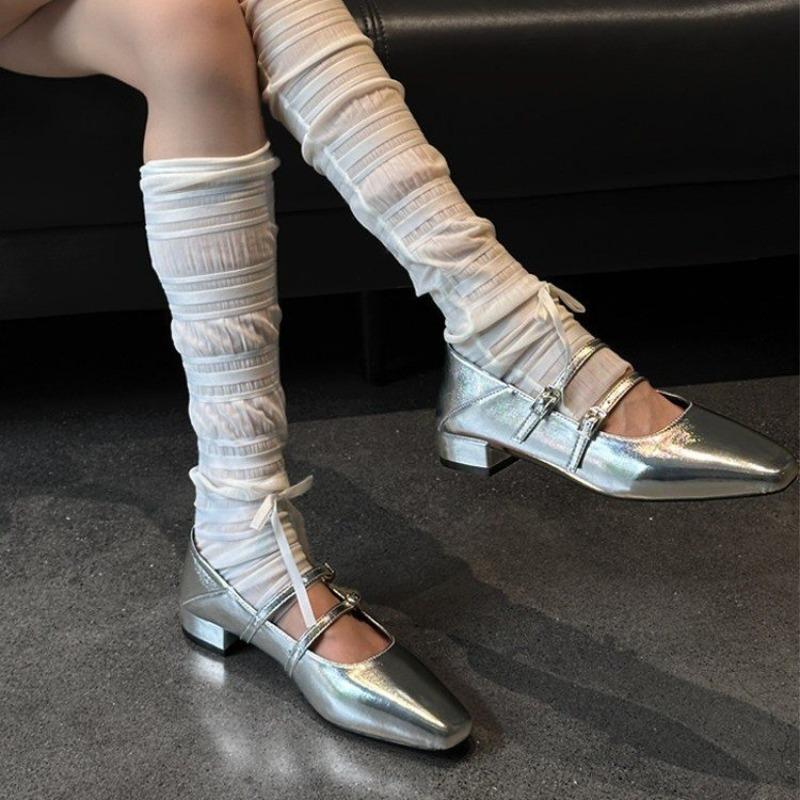 2026 Spring French Pointed Toe Women Mary Jane Shoes Fashion Concise Shallow Buckle Shoes Ladies Elegant Low Heel Dress Shoes