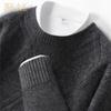 Men's Wool-Cashmere Blend Diamond Pattern Crew Neck Knit Sweater
