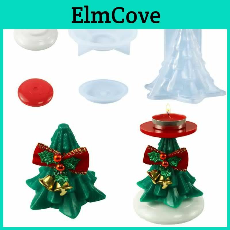 Retro Mold Glue Diy Drip Christmas Tree Candlestick Mold Resin Ornament Silicone Mold