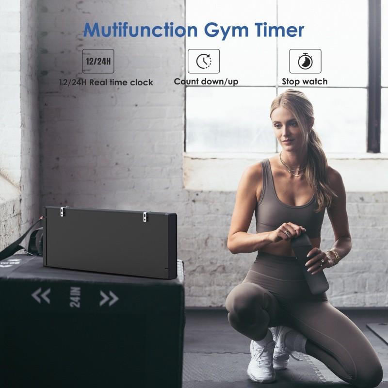 3 Inch Wireless Remote Control Gym Timer Big LED Interval Workout Clock Time Date Count Down Up Training Stopwatch