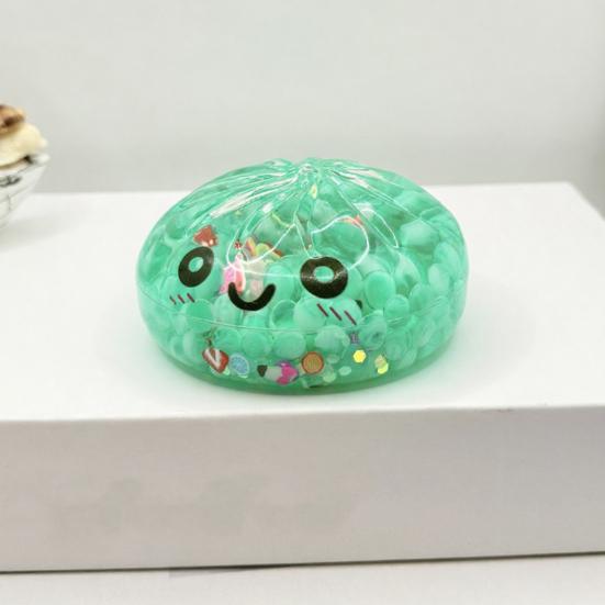 Squeeze Toy Soft Durable TPR with Sequins Stress Relief Toy Portable Baozi Shape Party Game Toy for Adult