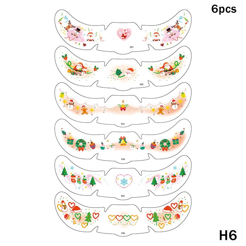 Cute Christmas Snowman Face Stickers Corner Of Eyes Temporary Body Art Tattoos Self Adhesive Sweet Colorful Party Accessories