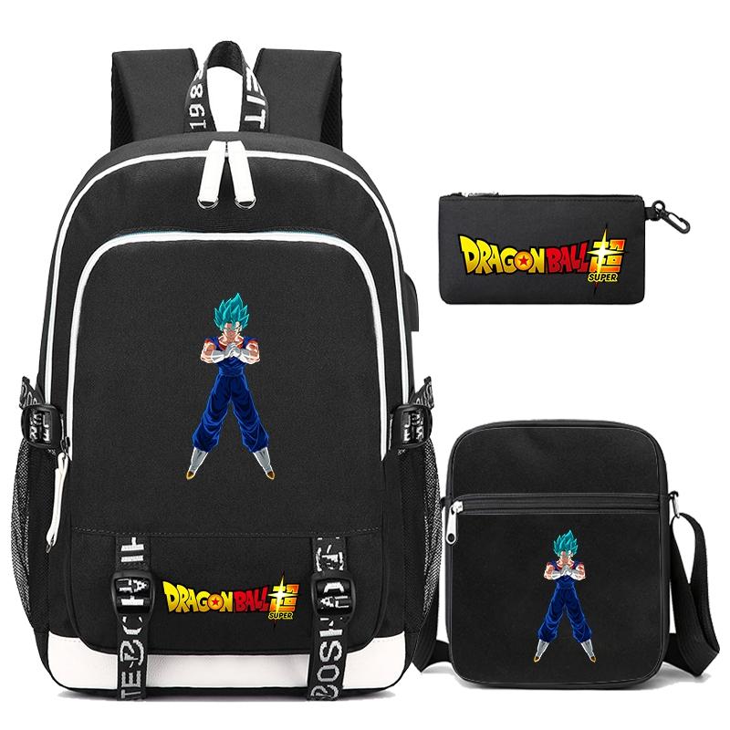 3Pcs/set Dragon Ball Printed Bag Laptop Backpack Messenger Bag for Girl Boy Teenager Schoolbag Men Women Leisure Travel Leisure Bag Rucksack Mochila