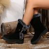 Fashion Women Snow Boots 2025 Outdoor Luxury Ankle Boots Round Toe Slip on Shoes Female Fashion Comfortable Warm Mid-Calf Boots Women