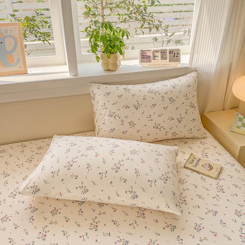 Class A Double Layer Gauze Bedding: Single Cotton Bed Sheet & Duvet Cover Set for Dorm Rooms
