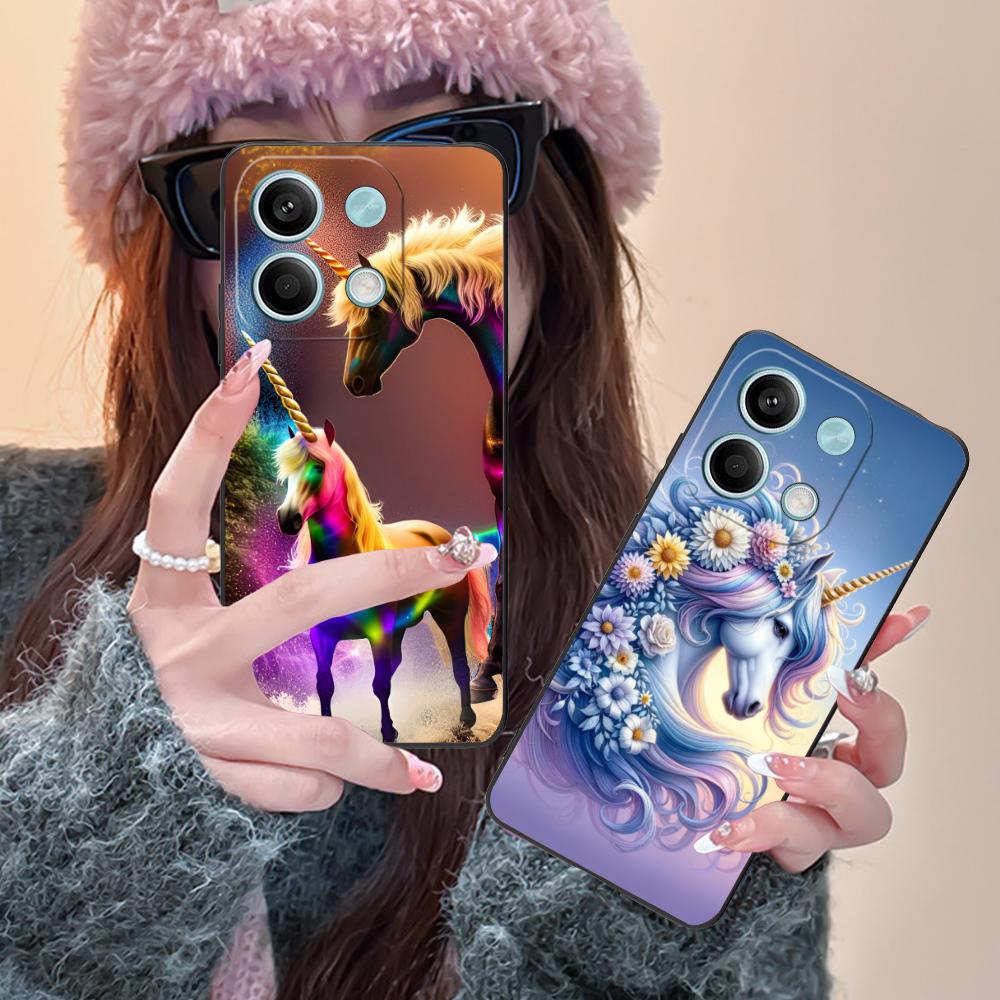 Fantasy Unicorn Mobile Phone Case for Xiaomi Redmi Note 14 13 12 11 S Pro Plus 4G 5G Colorful Printing Cover Pretty Smartphone