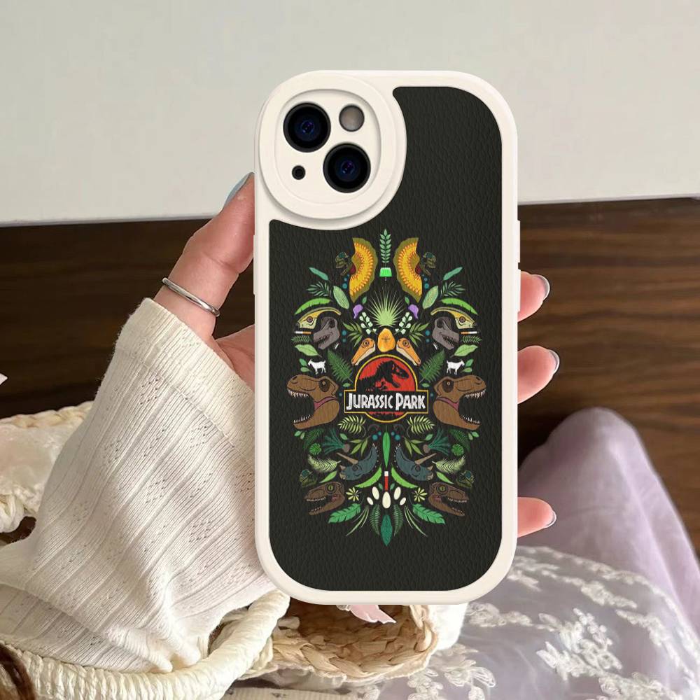 

J-Jurassic Park Dinosaur World Phone Case For IPhone 16 15 14 13 12 11 Pro Max Plus Leather Soft Cover iphone 13pro
