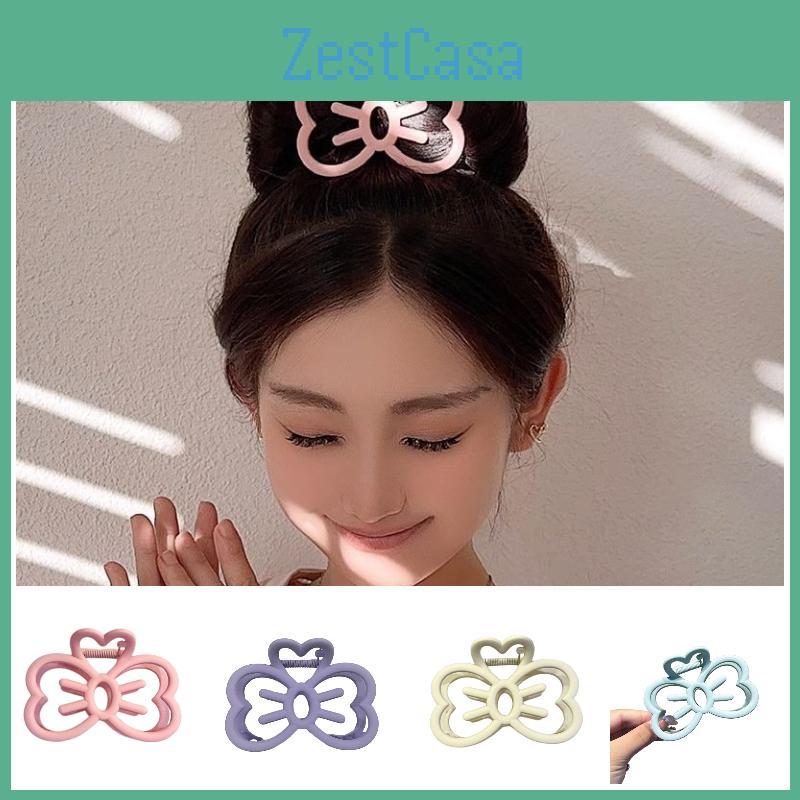 Charming Resin Hair Accessory Lovely Pink Bow Knot Clip For Teens