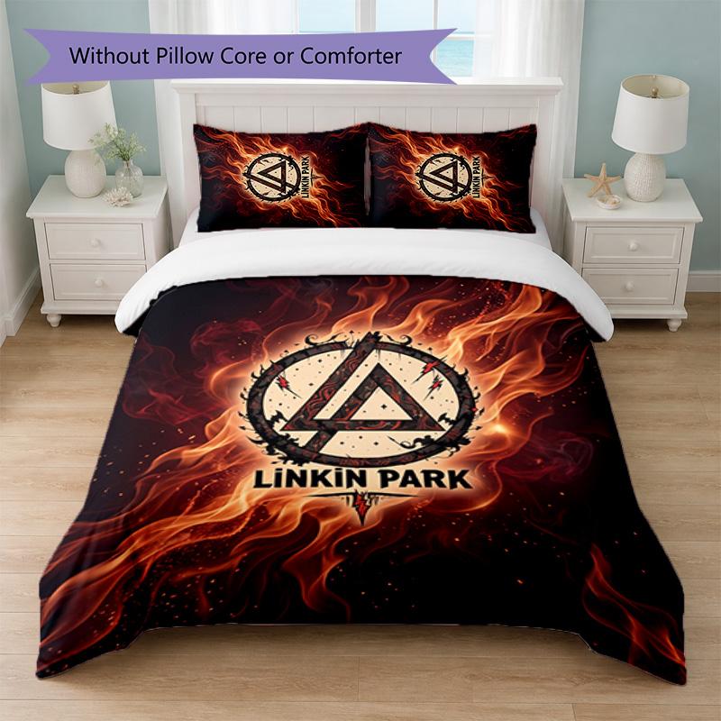 Linkin Park Print 3Pcs Bedding Set Duvet Cover With Two Pillowcases Soft Bed Linen For Household Bedroom