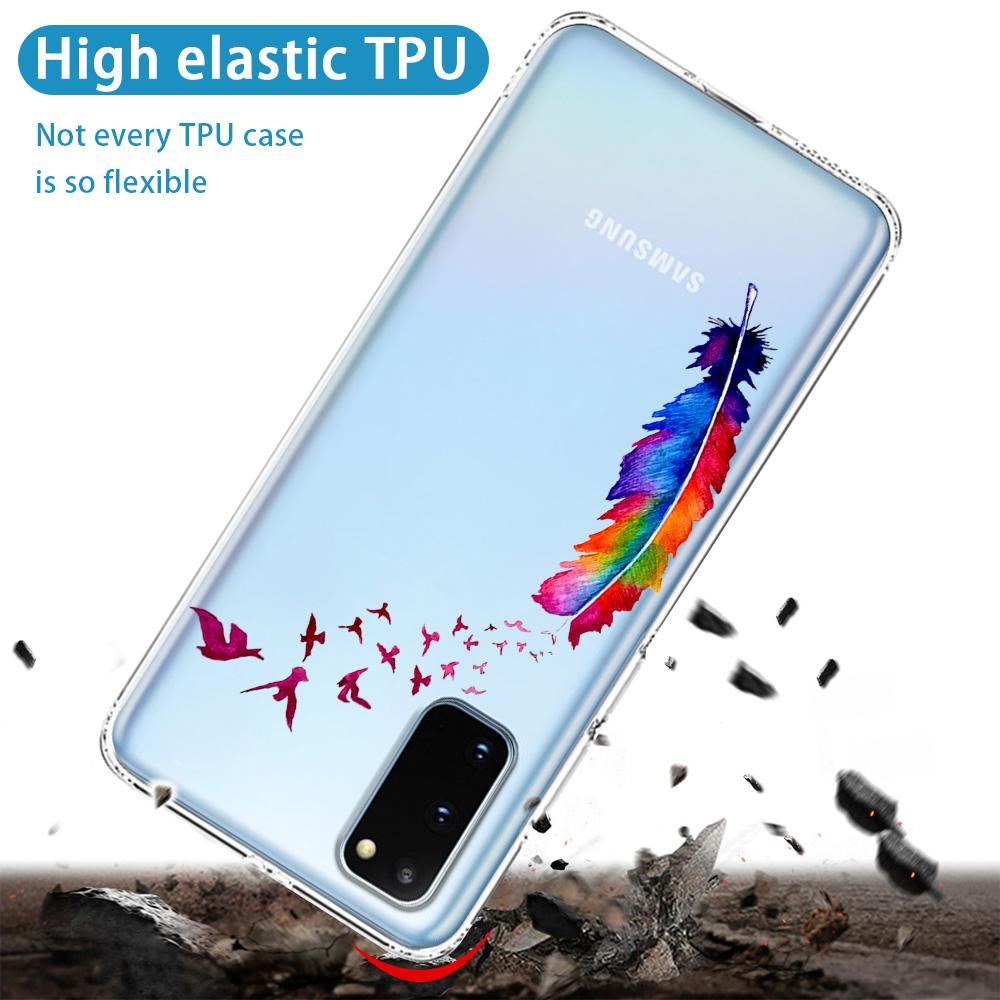 Colorful Feathers Case For Samsung Galaxy A53 A52 A52s A33 A32 A22 A13 5g A12 A03 A12 A50 A51 A70 A71 A72 A42 A11 Soft Tpu Cover