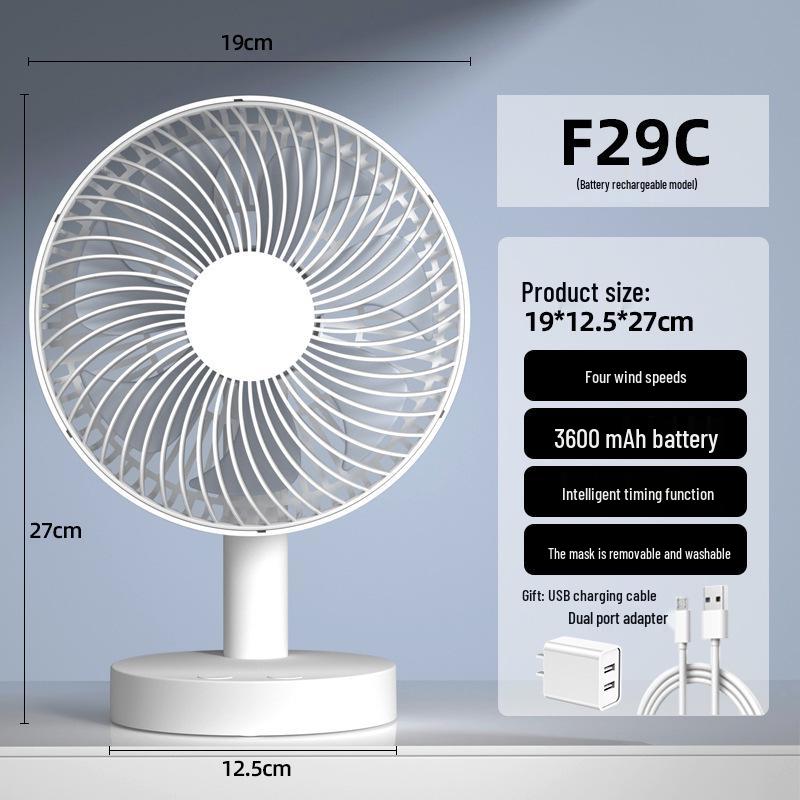 Rechargeable Portable Desktop USB Fan for Dormitory and Office Use