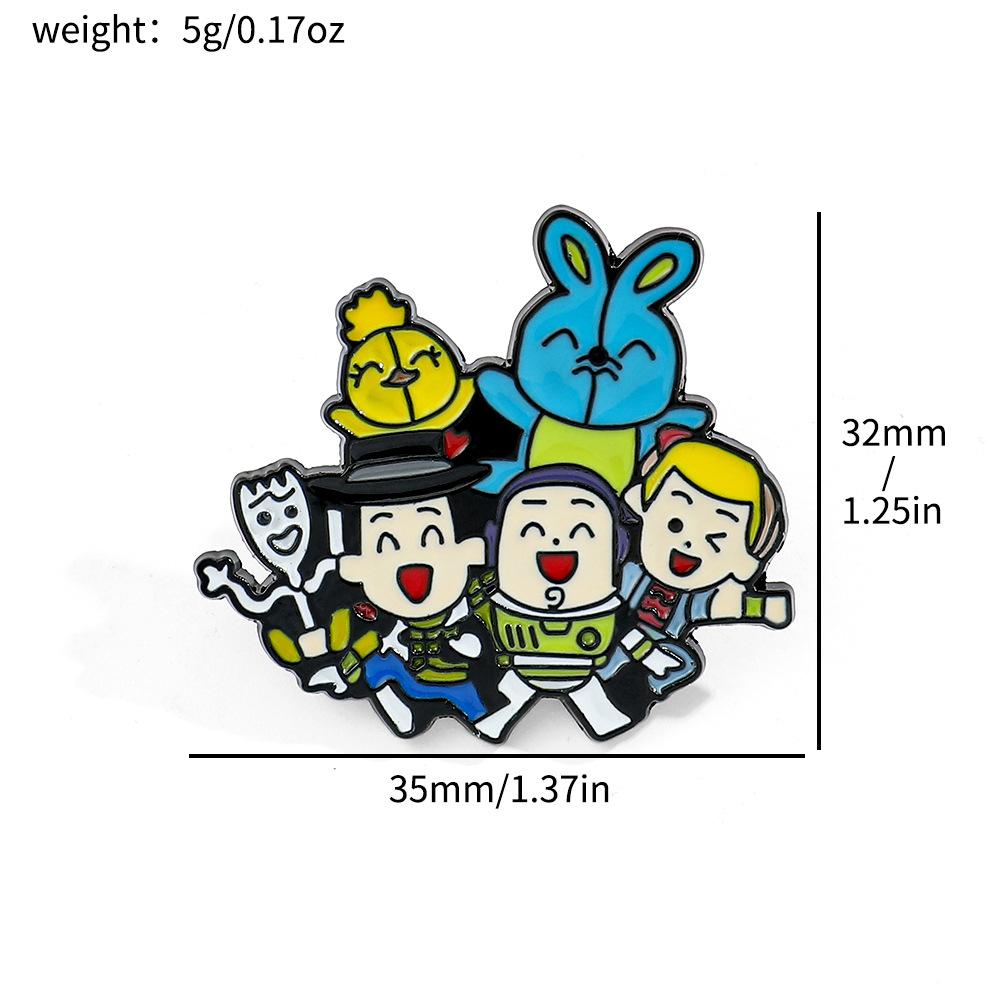 Металлический значок История игрушек Базз Лайтер Вуди Трейси Форк Брошь из сплава