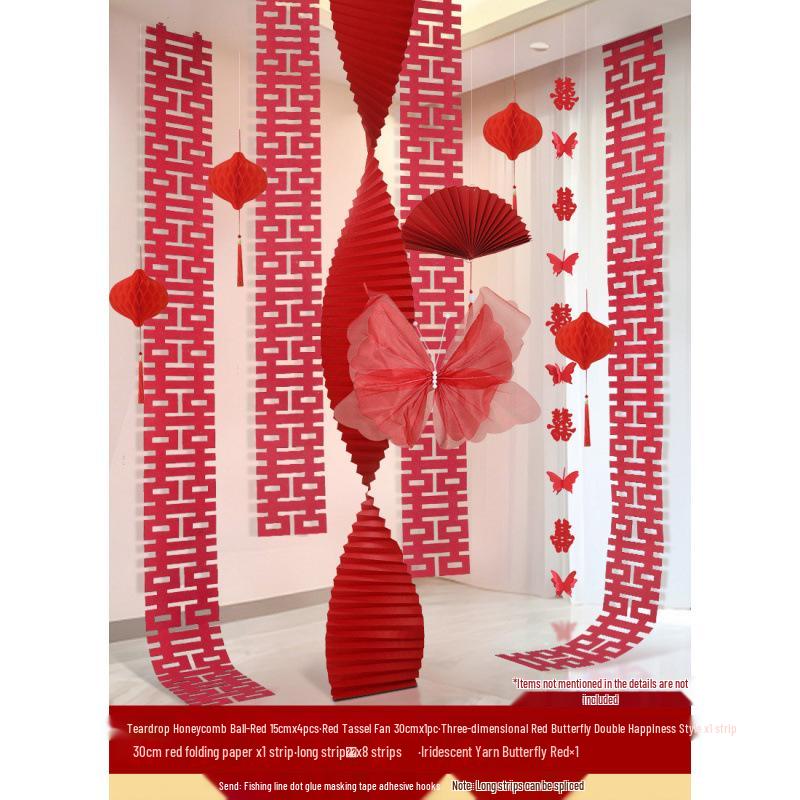 Woman's Bedroom & Living Room Wedding Decoration Set with Tinsel & Morning Robe Background