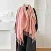Women's Elegant British Style Double-Sided Jacquard Winter Scarf & Shawl