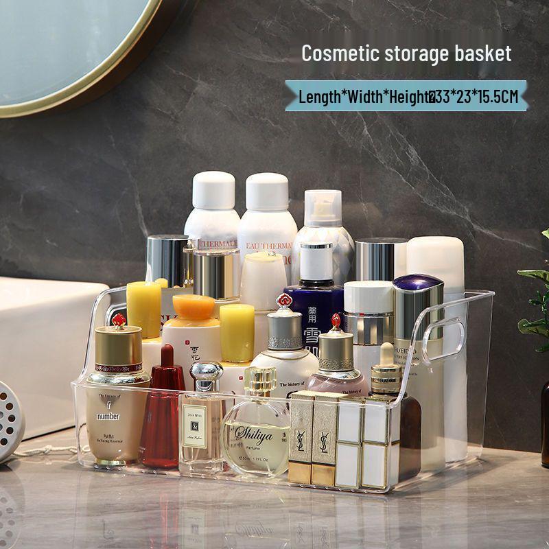 Organizator cosmetic transparent rezistent la praf cu capacitate mare pentru rujuri și produse de îngrijire a pielii