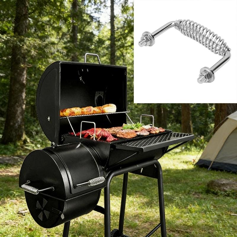 Reliable Bolt Fixed Spring Handle 304 Nonrust Steel Barbecue Replacement Handle For Various Grills Applications