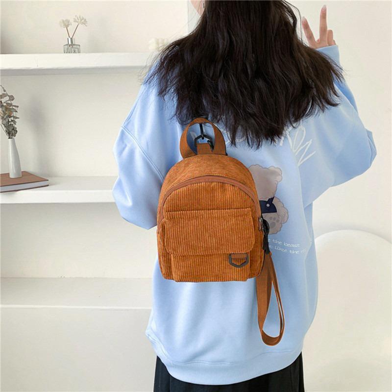 Mini Backpack Square Bag Korean Version Fashionable Sweet Shoulder Bag Female's Schoolbag Stylish  Simple Crossbody Bag Casual