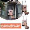 1pcs Shaking Wooden Man Figurine Funny Bobblehead Car Creative Nerdy Accessories Car Decor Dashboard Dolls Ornaments Little M6Y3