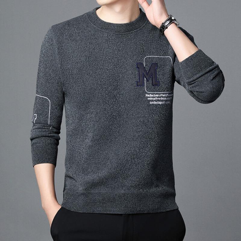 Winter Plus Samt Verdickt Samt herren Pullover Rundhals Pullover Gewebt herren Unterhemd Hemd Wolle Wolle