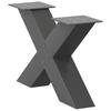 Vidaxl Coffee Table Legs, 2 Pcs, Anthracite, 50X(30-31) Cm, Steel