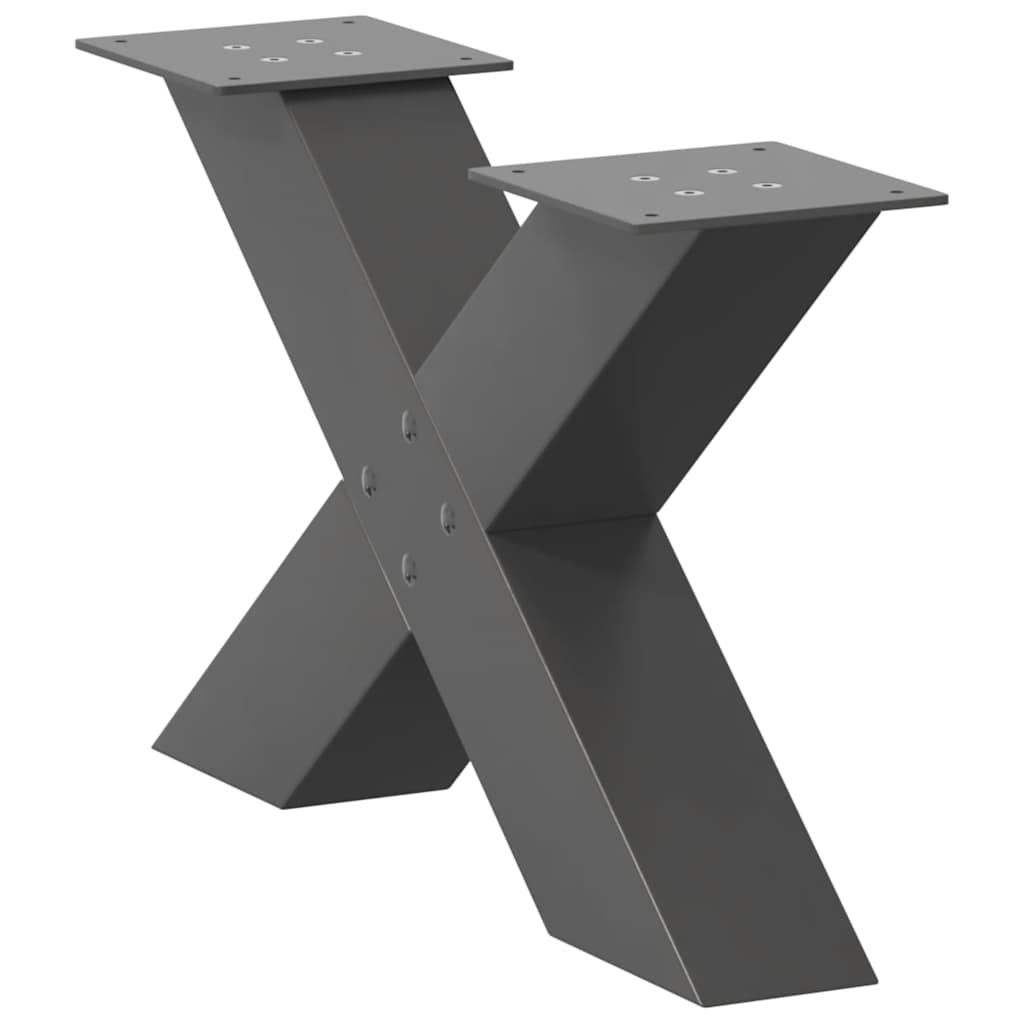 Vidaxl Coffee Table Legs, 2 Pcs, Anthracite, 50X(30-31) Cm, Steel