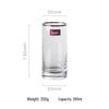 Nordic Gold-Painted Glass Cup with Vertical Stripes - Transparent Beverage, Juice, and Coffee Cup with Gold Rim