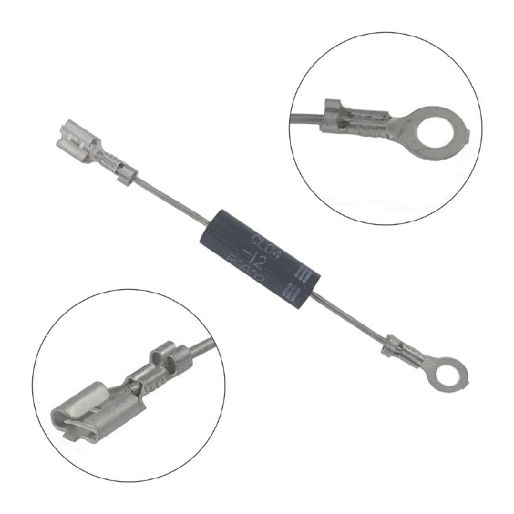 4er-Pack Mikrowellendiode Schwarzes Metallzubehör Spannungsdiode Schnellheizdiode