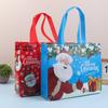 10Pcs Tote Bags Santa Elk Snowflake Tote Bags Thickened Non-woven Printed Waterproof Bags Christmas Gift Decoration Bags