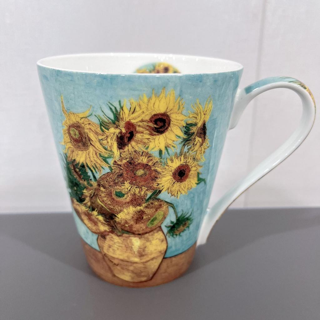 Mug Bone Porcelain Light Luxury High End Sense   Personalized Oil Painting Style Mug Sea Anemone Dandelion Water Cup Home Use