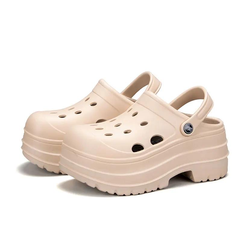 Plateforme Chunky Fille Qualité Supérieure Chaussures de Jardin Sandales d'Été Confortable Originale Bord de Mer Chambre à Coucher Tendance Pantoufle Rembourrée pour Femme 36-37