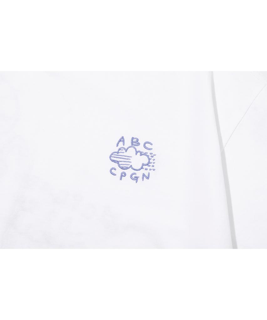 CPGN STUDIO Abc Cat Embroidered Short Sleeve T-Shirt White