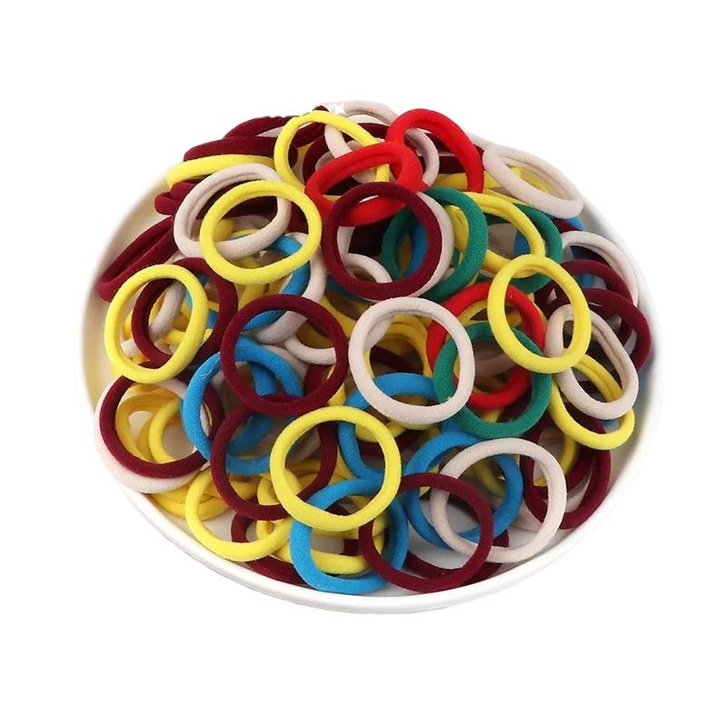 4cm Solid Color Elastic Hair Ties, Girls High Ponytail Towel Circle Hair Accessories