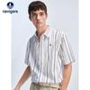 Men's Cooling Cotton Striped Short Sleeve Shirt