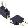 Airline Flight Adapters For Headphones(3pcs, Black),zxl