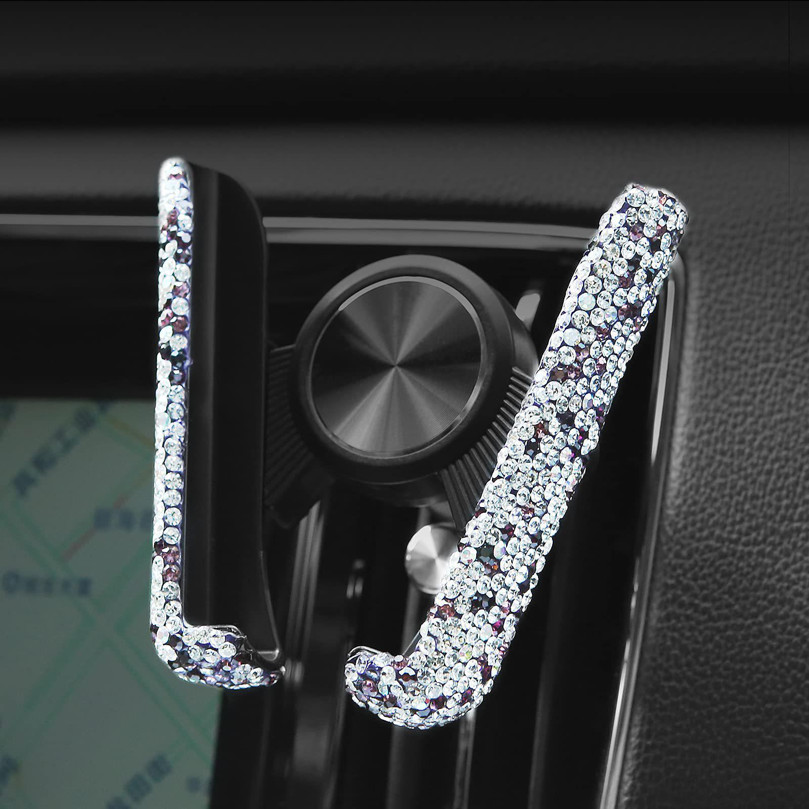 Rhinestone Car Phone Holder: Diamond Air Vent Stand with Full Sparkle