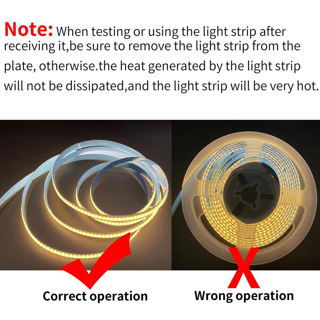 Clearhill COB LED Strip Light Only with Bare 5M Purple 12V Black Red Wire Connection 320 Strong Light Width 8mm IP20 Emission Double Sided Tape