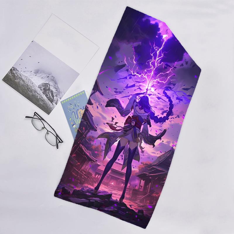 1pc Genshin Impact Beelzebul2 Beach Towel, Beach and Seaside Swimming Pool Equipment, Fashion Pattern, Rectangular, Travel Essentials