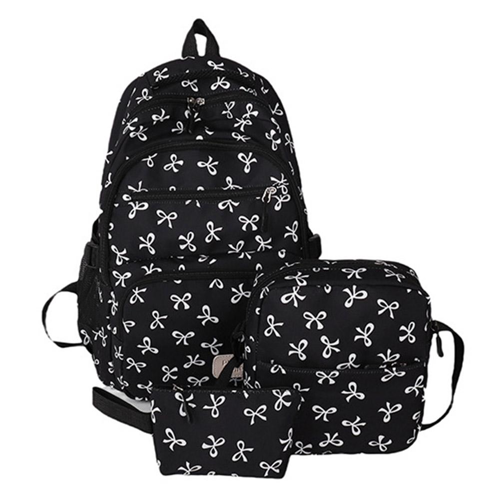 3 Set Large Capacity Backpack Nylon School Bag Adjustable Strap College Bag Travel Backpack Student Backpack