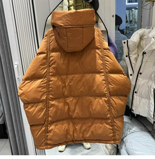 2026 Winter Damen Übergröße Mittellange Kapuzen-Daunenjacke - Europäischer Stil Trendig, Locker, Verdickte Oberbekleidung